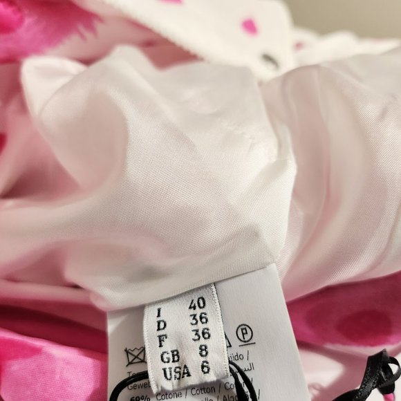 MOSCHINO Brushstroke Scribble Sketches Pink Trench Coat Dress Poplin 2019 BARBIE - Picture 16 of 17